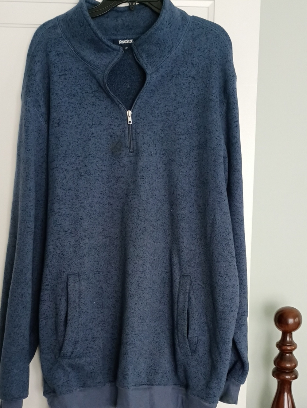 KingSize Men's Navy Half-Zip Pullover Sweater